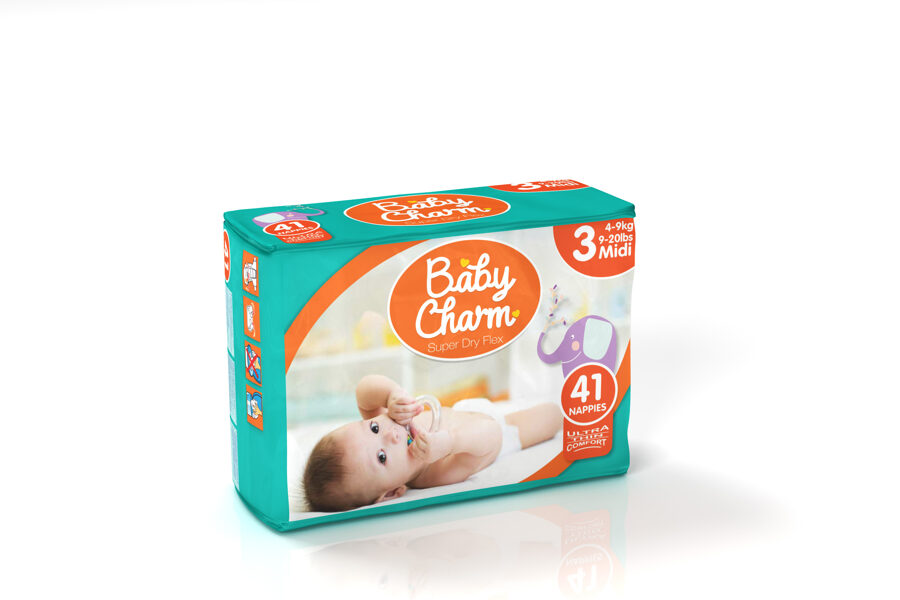 Baby Charm Superdry Flex MIDI (4-9 kg) Diaper 41 pcs.