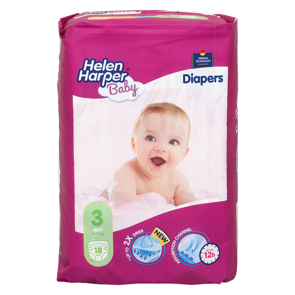 Helen Harper Baby MIDI (4-9 kg) Diapers 18 pcs.