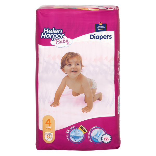 Helen Harper Baby MAXI (7-14 kg) Diapers 62 pcs.