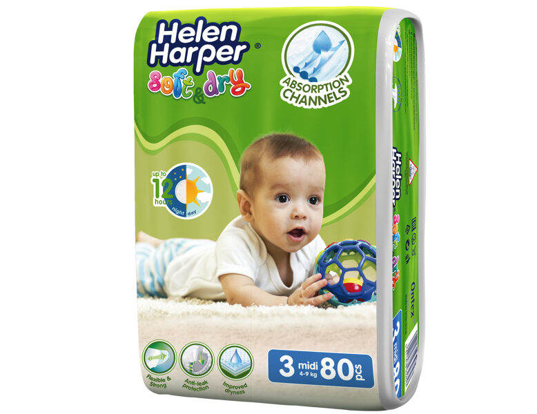 Helen Harper Soft&Dry MIDI (4-9 kg) Diapers 80 pcs.