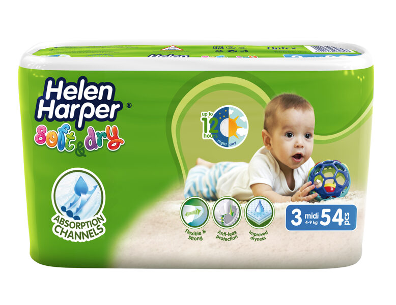 Helen Harper Soft&Dry MIDI (4-9 kg) Diapers 54 pcs.