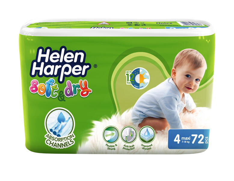 Helen Harper Soft&Dry MAXI (7-18 kg) Diapers 72 pcs.