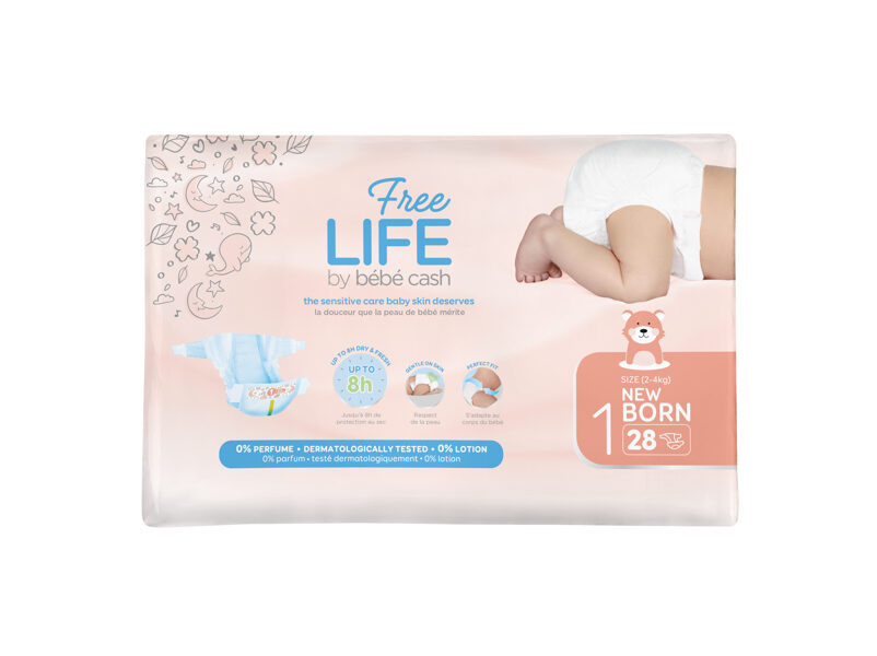 Freelife Bebe Cash NEW BORN (2-5 kg) Diapers 28 pcs.