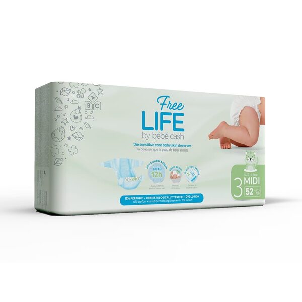 Freelife Bebe Cash MIDI (4 - 9 kg) Diapers 52 pcs.